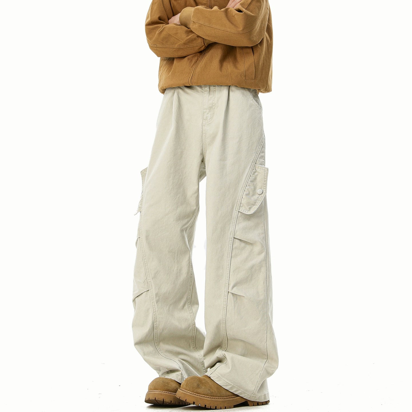 Washed Wide-Leg Casual Pants