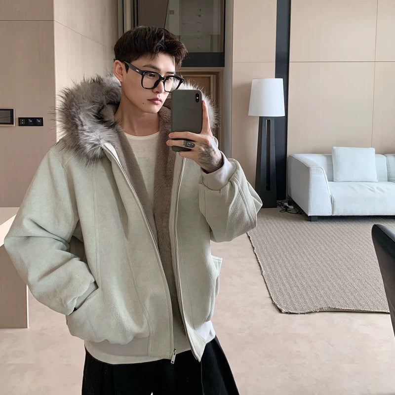 Fleece-gevoerde Gevoerde Winterjas met Capuchon 