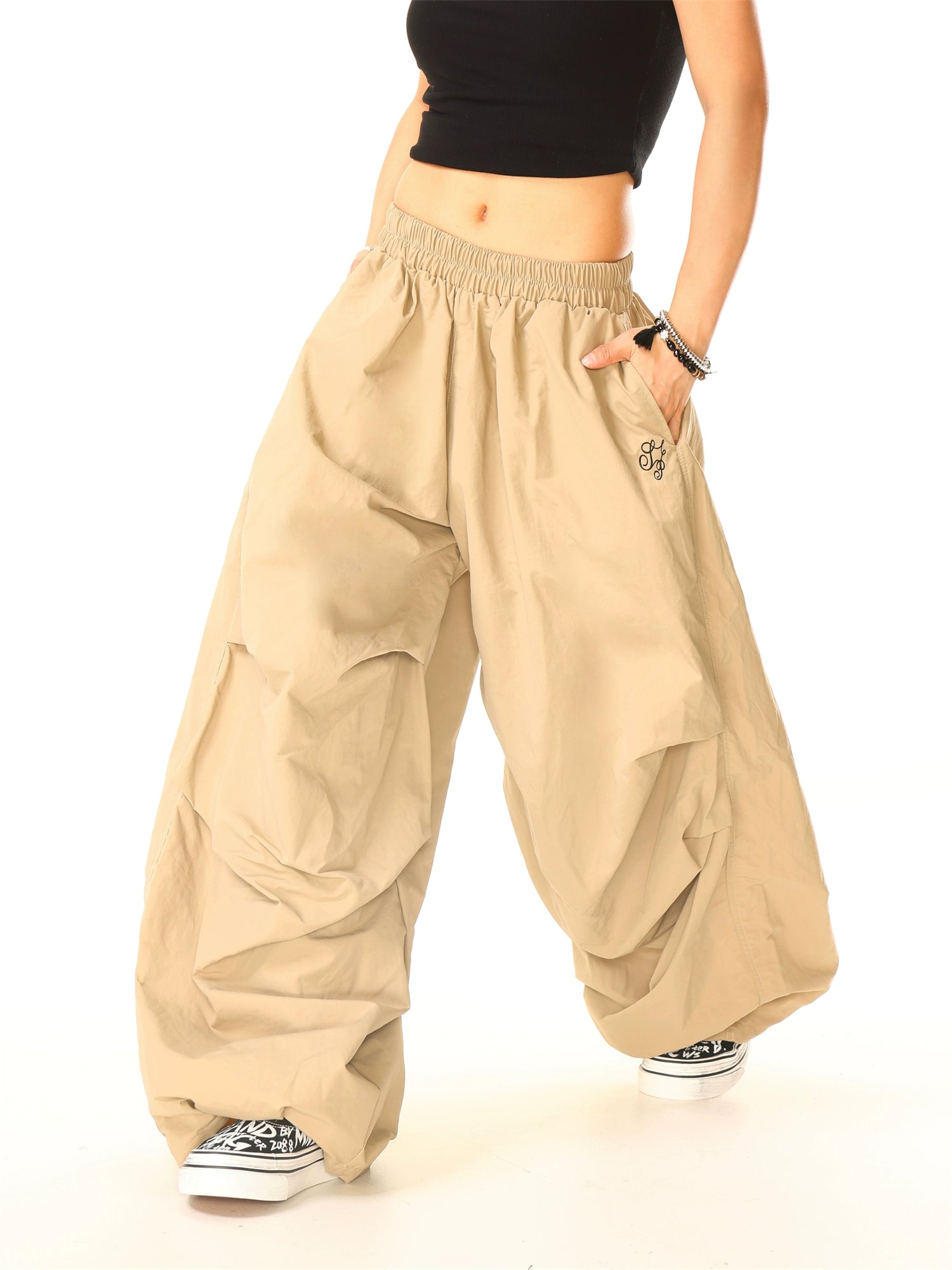 Retro Faltende Lockere Freizeit-Hosen 