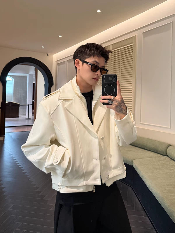 Dubbel Laag Suit Kraag Faux Twee-Delige Jas 