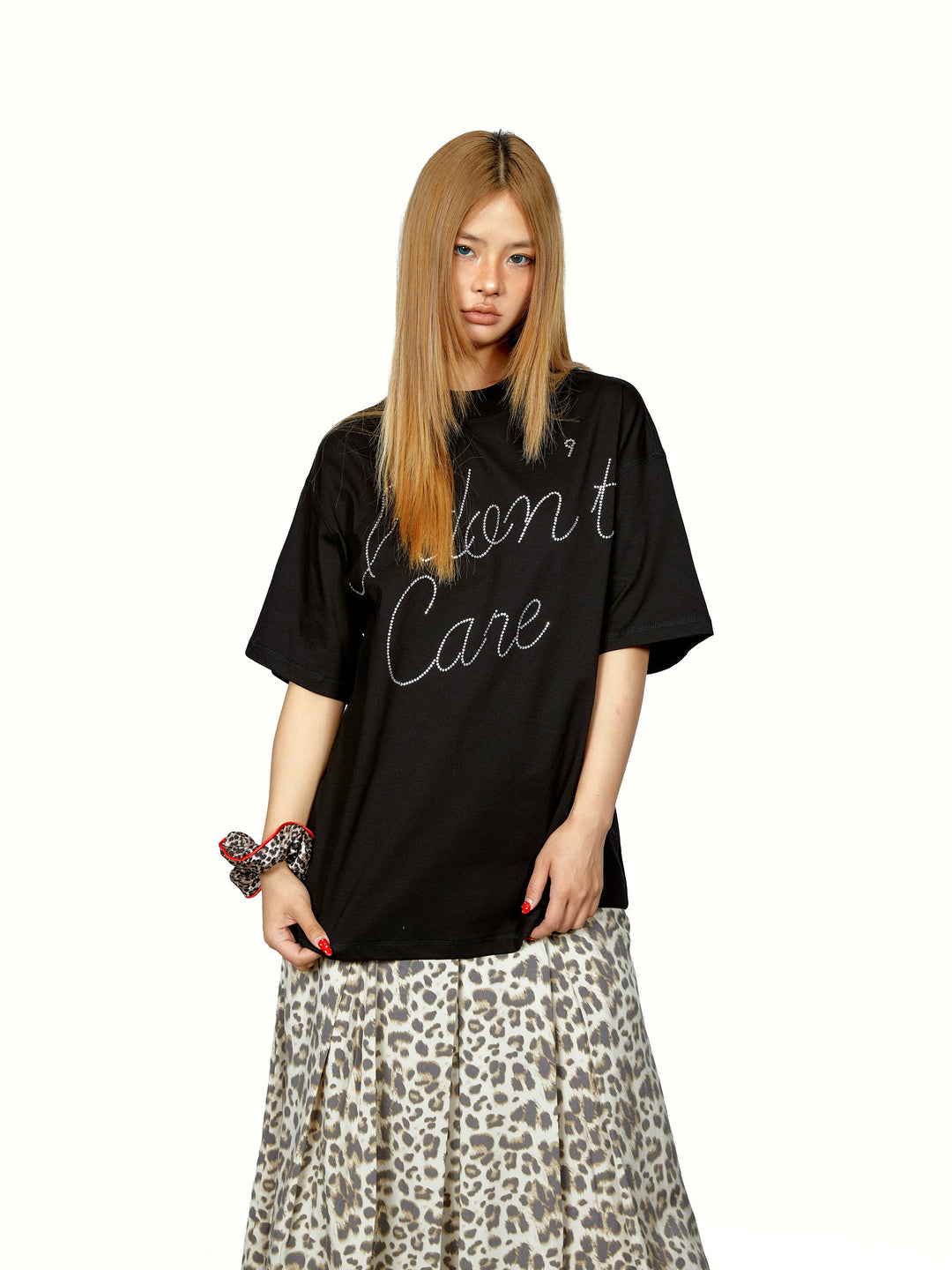 T-shirt à manches courtes ample avec motif lettre 