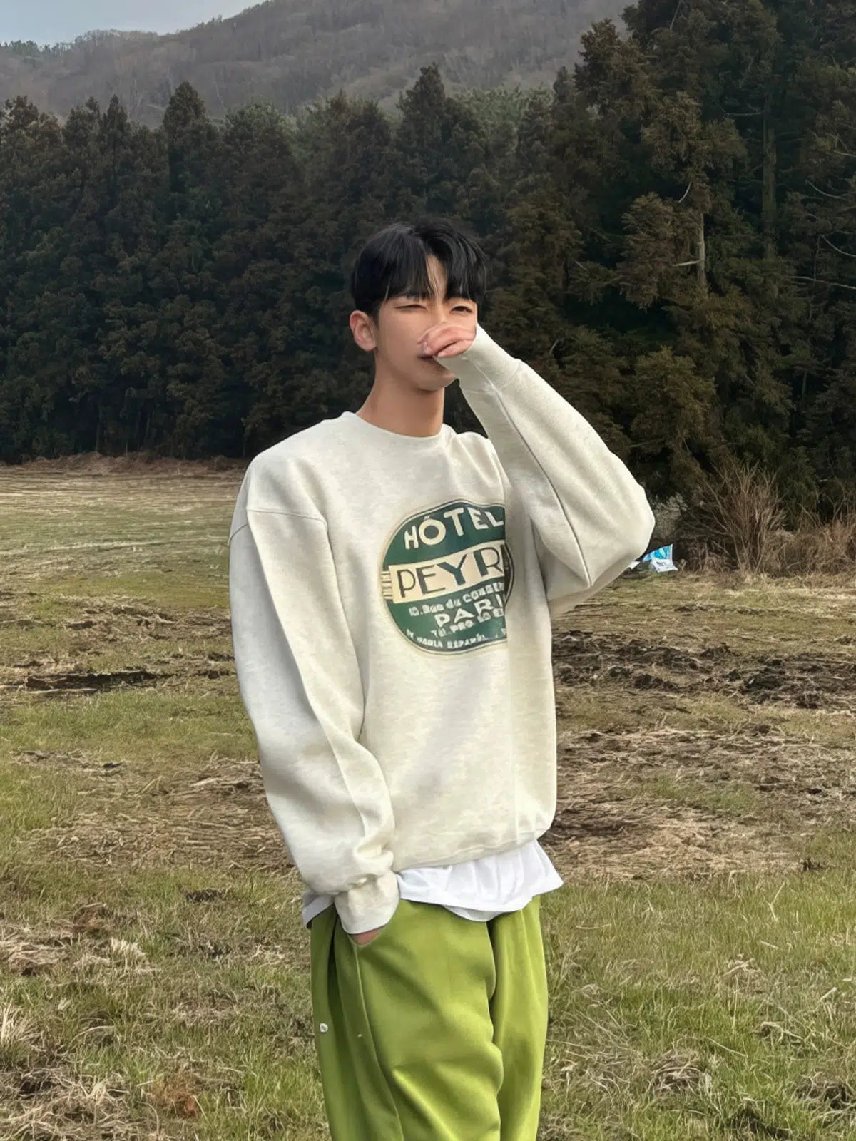 Retro Crew Neck Casual Sweatshirt