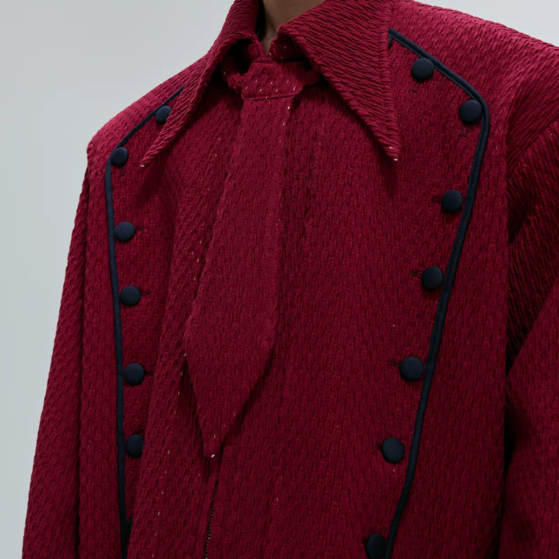 Double-Breasted Knit Shirt