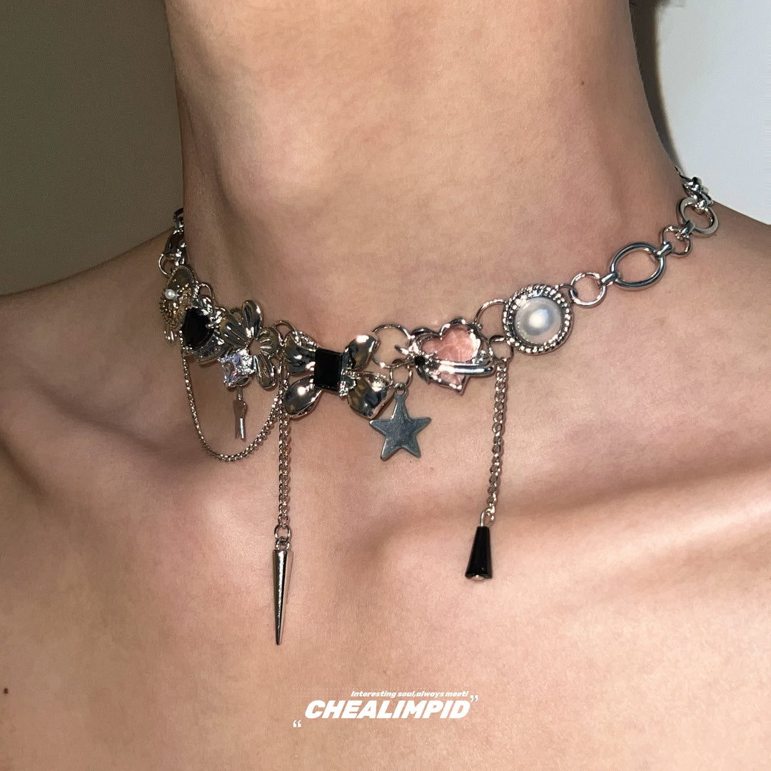 Metal Charm Pendant Clavicle Chain Necklace