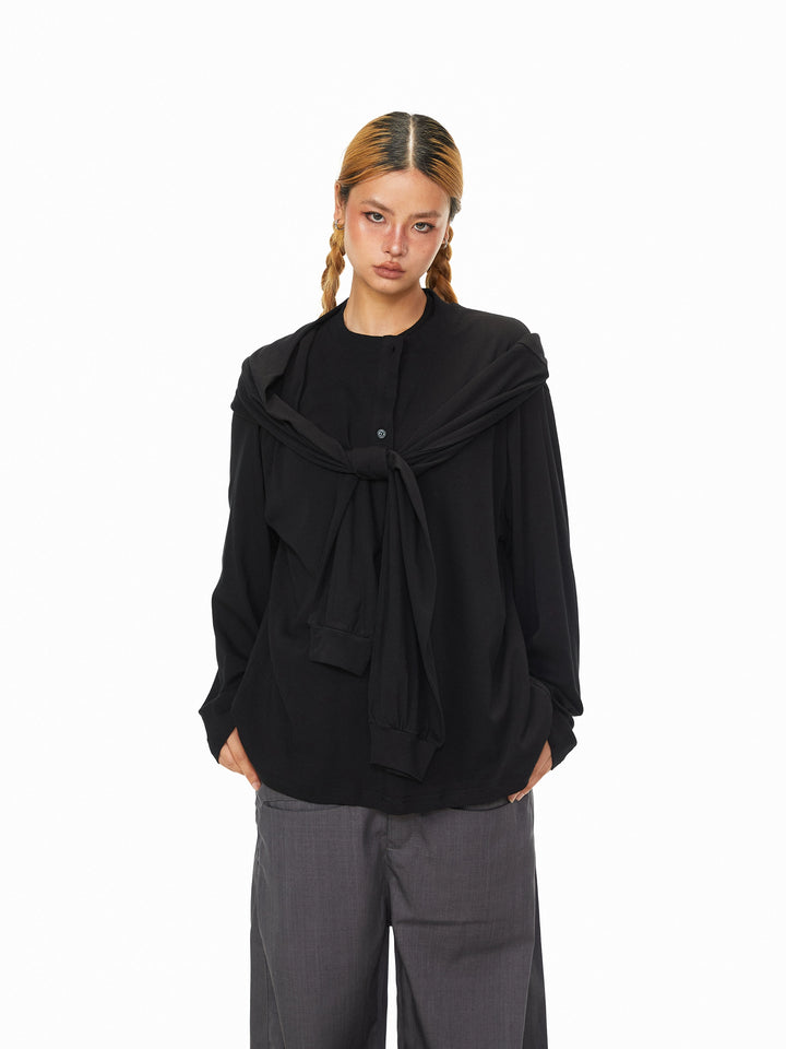 Retro Two-Piece Loose Turtleneck Top