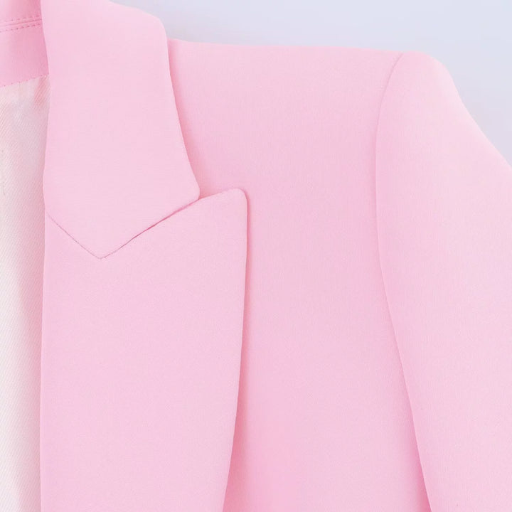 Feather Cuff Suit Blazer and Pants