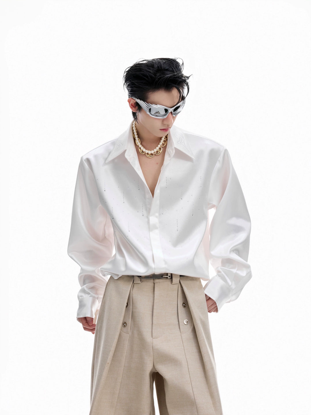 Satin Button-down Shirt