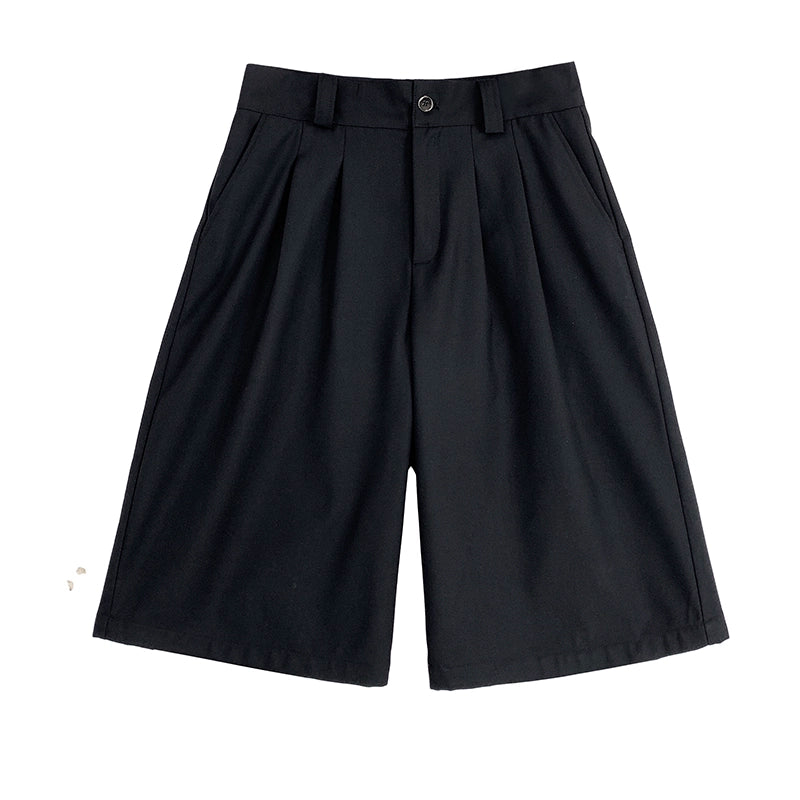 Pantalones cortos de traje de pierna ancha, ajuste holgado 