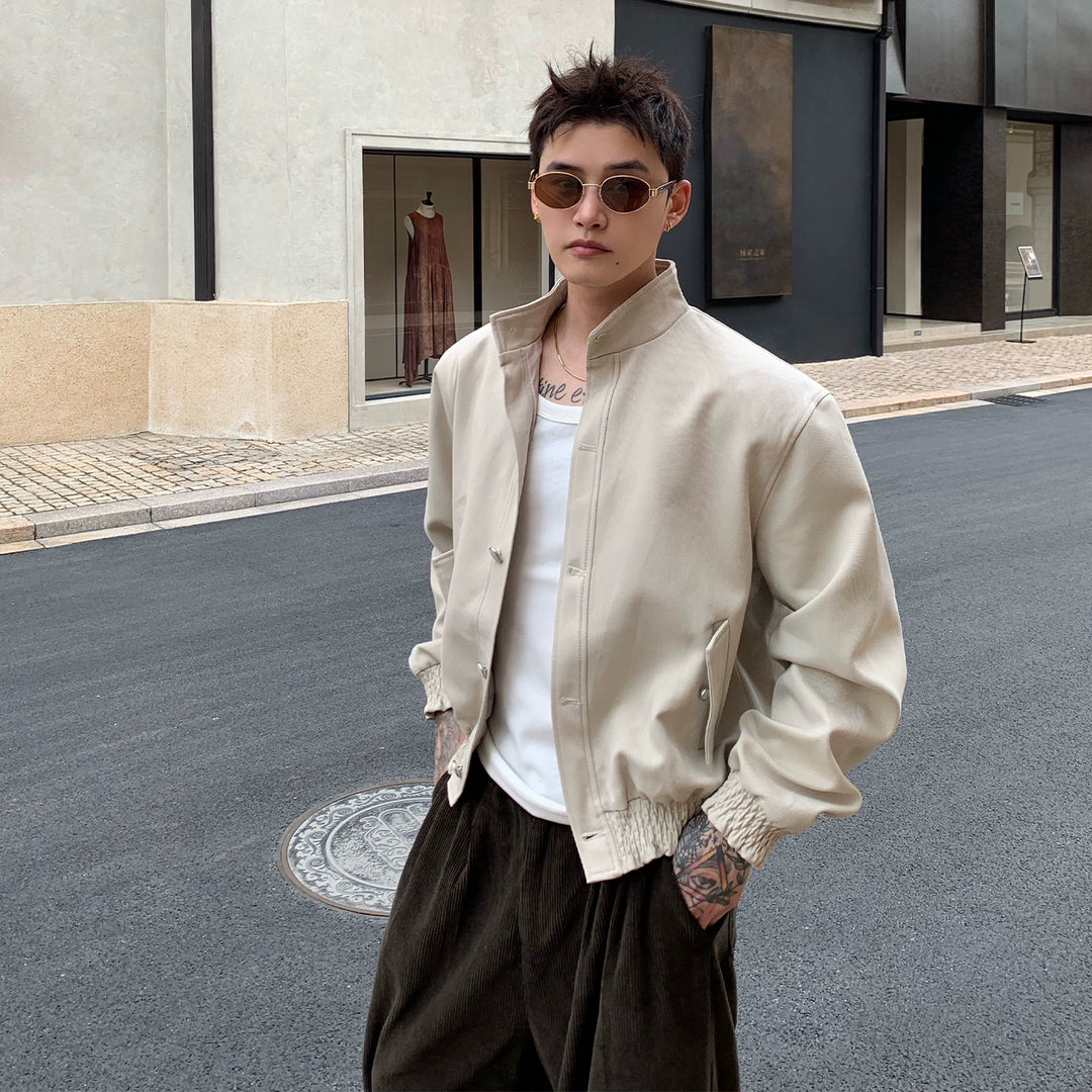 Lyocell Padded Stand Collar Twill Jacket