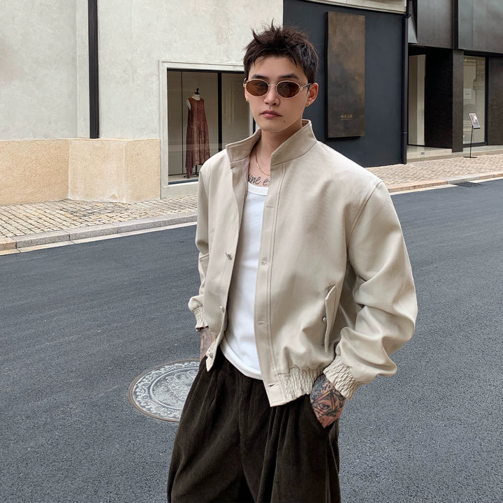 Lyocell Padded Stand Collar Twill Jacket