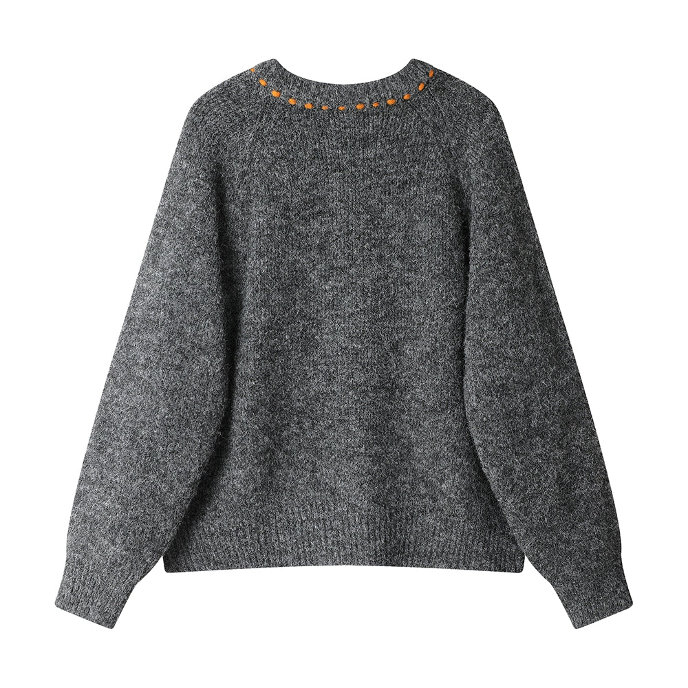 Knit Dotted Button Cardigan Sweater
