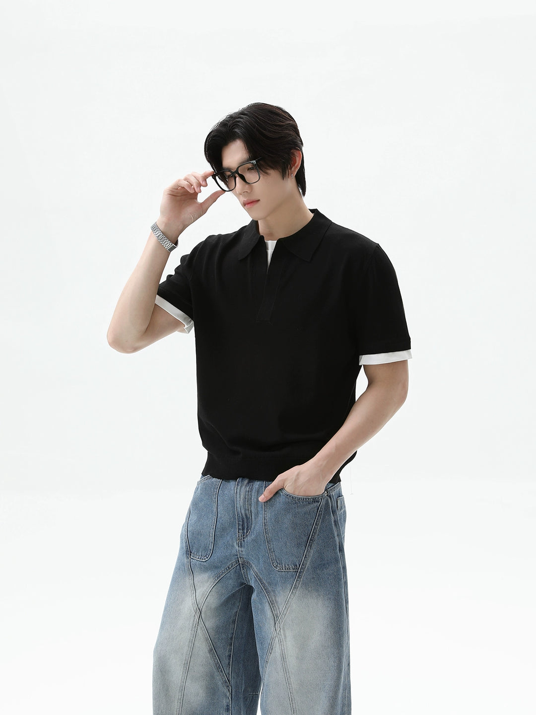 Knitted Short Sleeve Polo Shirt
