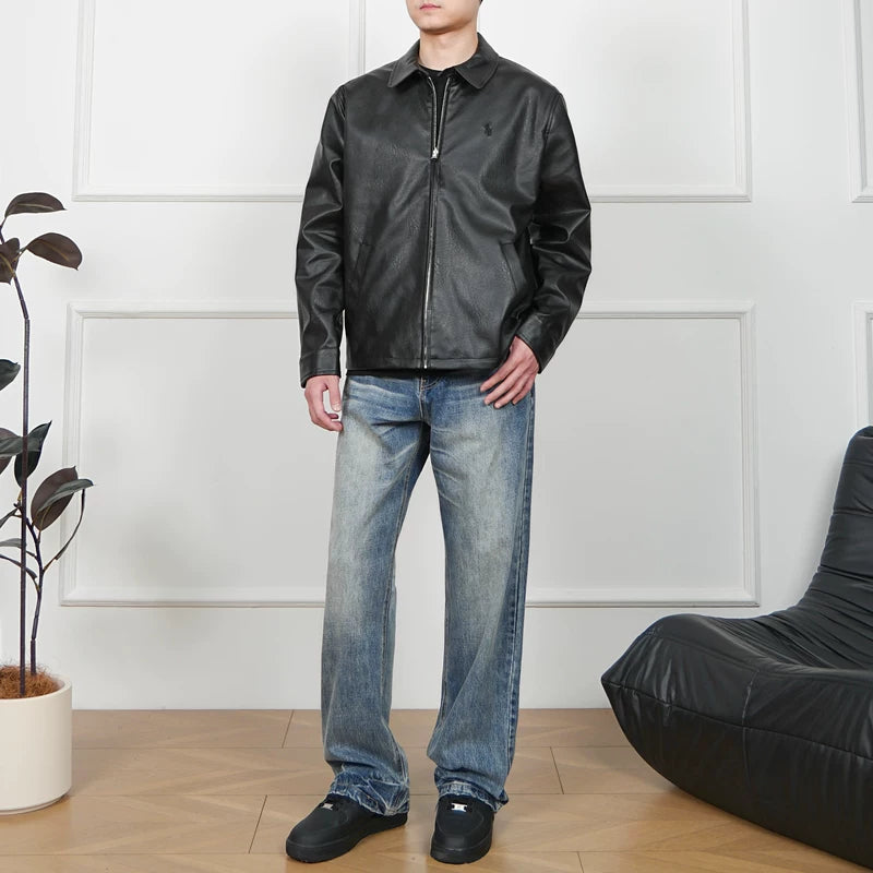 Vintage Distressed Straight Leg Jeans