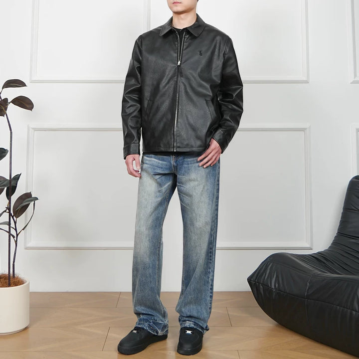 Vintage Distressed Straight Leg Jeans