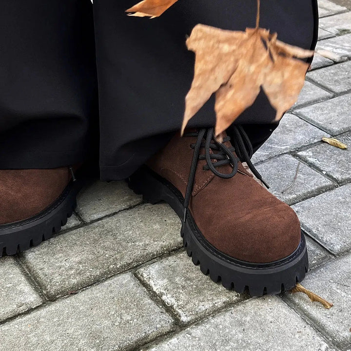 Suede Thick-Soled Derby Shoes