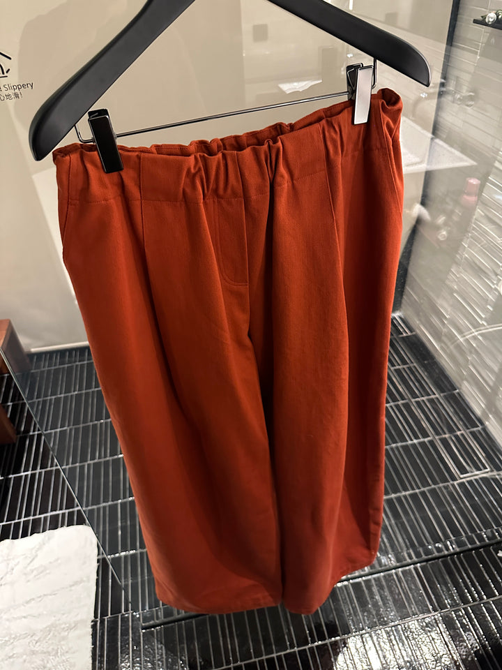 Elastic Waist Straight Casual Pants