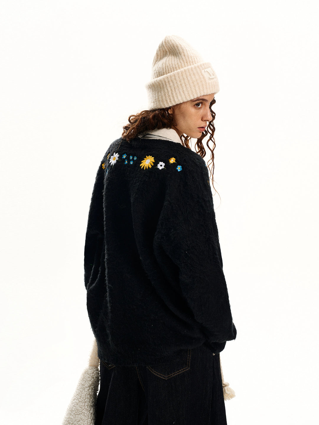 Floral Embroidered Cardigan Sweater