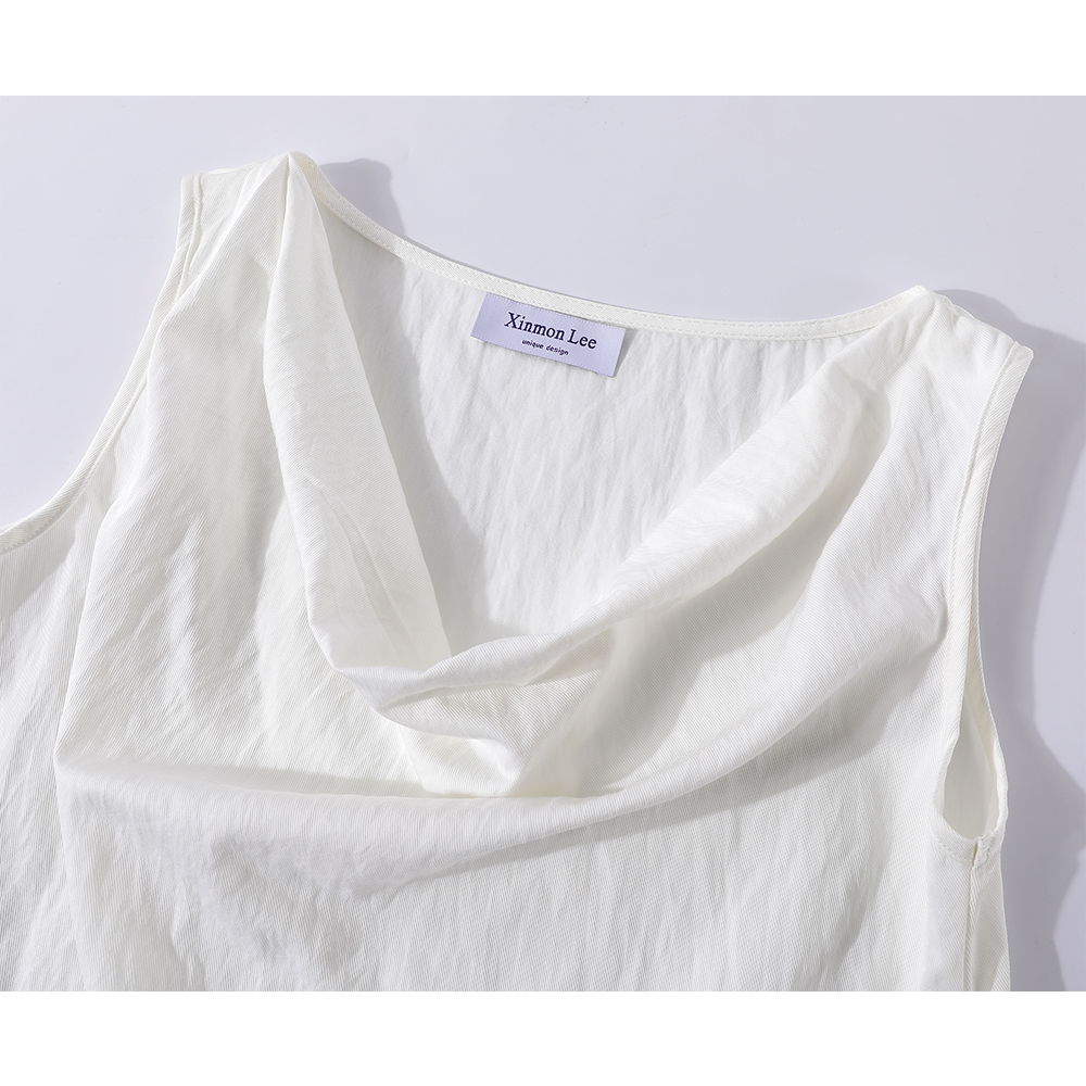 Belted Sleeveless Draped Neck Tank With Belt