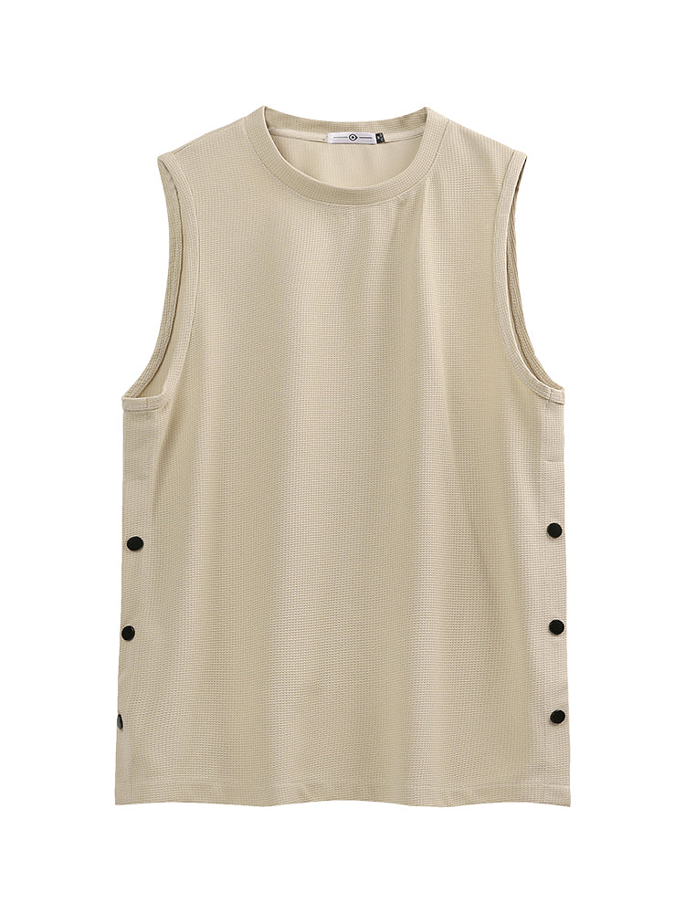 Buttoned Sleeveless Sports Vest