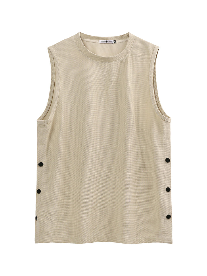 Buttoned Sleeveless Sports Vest