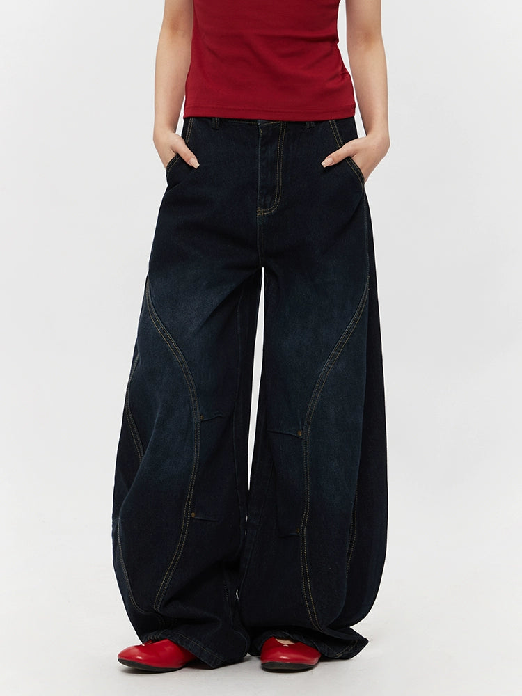 Loose Wide-Leg Scimitar Pants