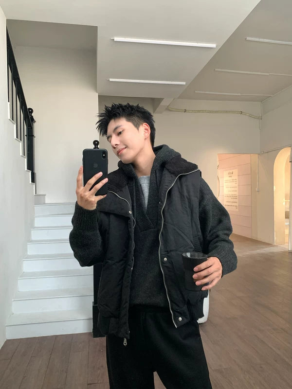 플리스 안감 겨울 푸퍼 조끼 