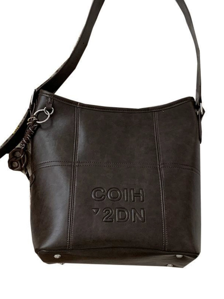PU Leather One-Shoulder Bucket Bag