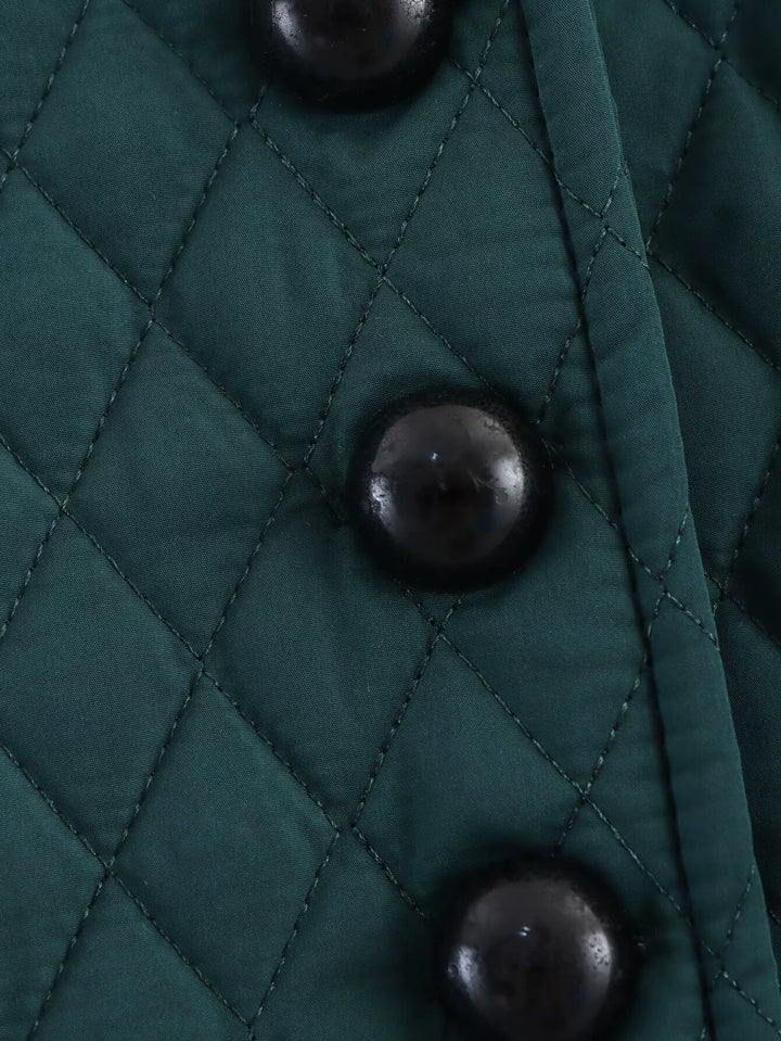 Gequilte Diamantpatroon Lange Trenchcoat 