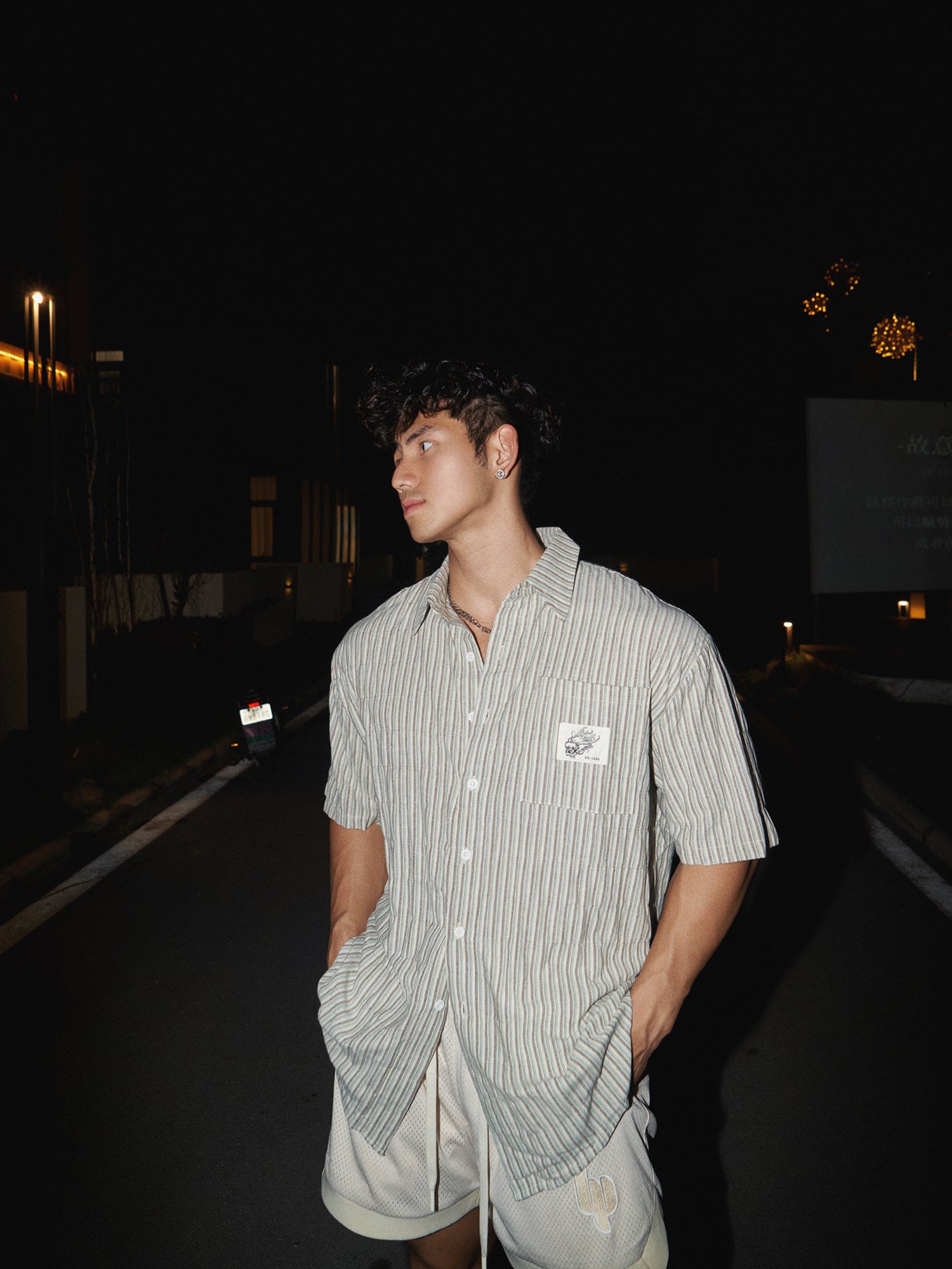 Striped Short Sleeve Casual Button-Up Shirt