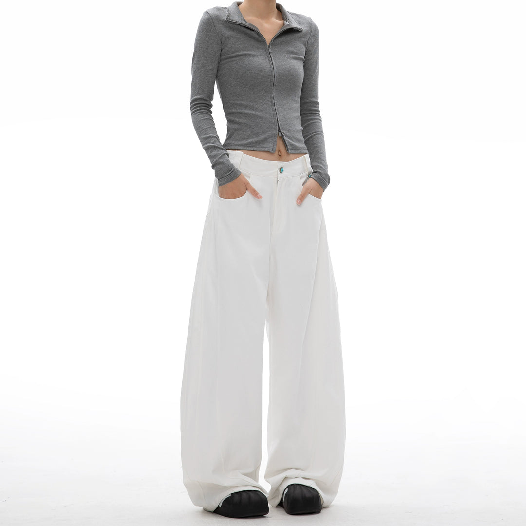 Casual Loose Straight-Leg Wide-Leg Pants