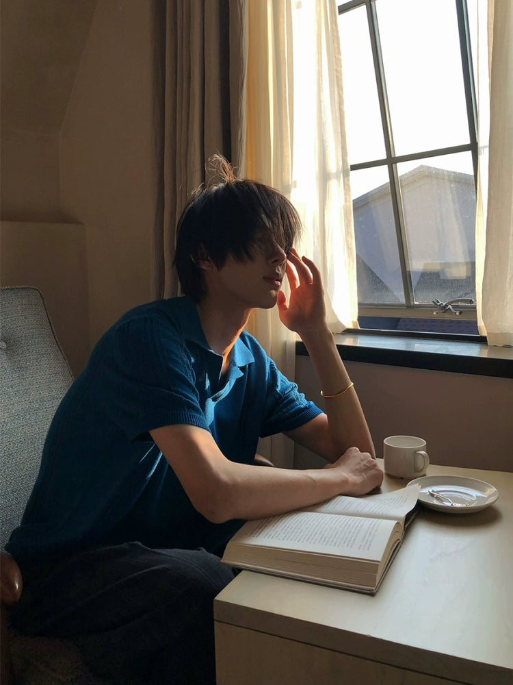 Lightweight Knitted Short Sleeve Polo Shirt