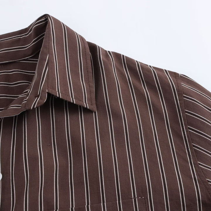 Bat Sleeve Striped Long Shirt