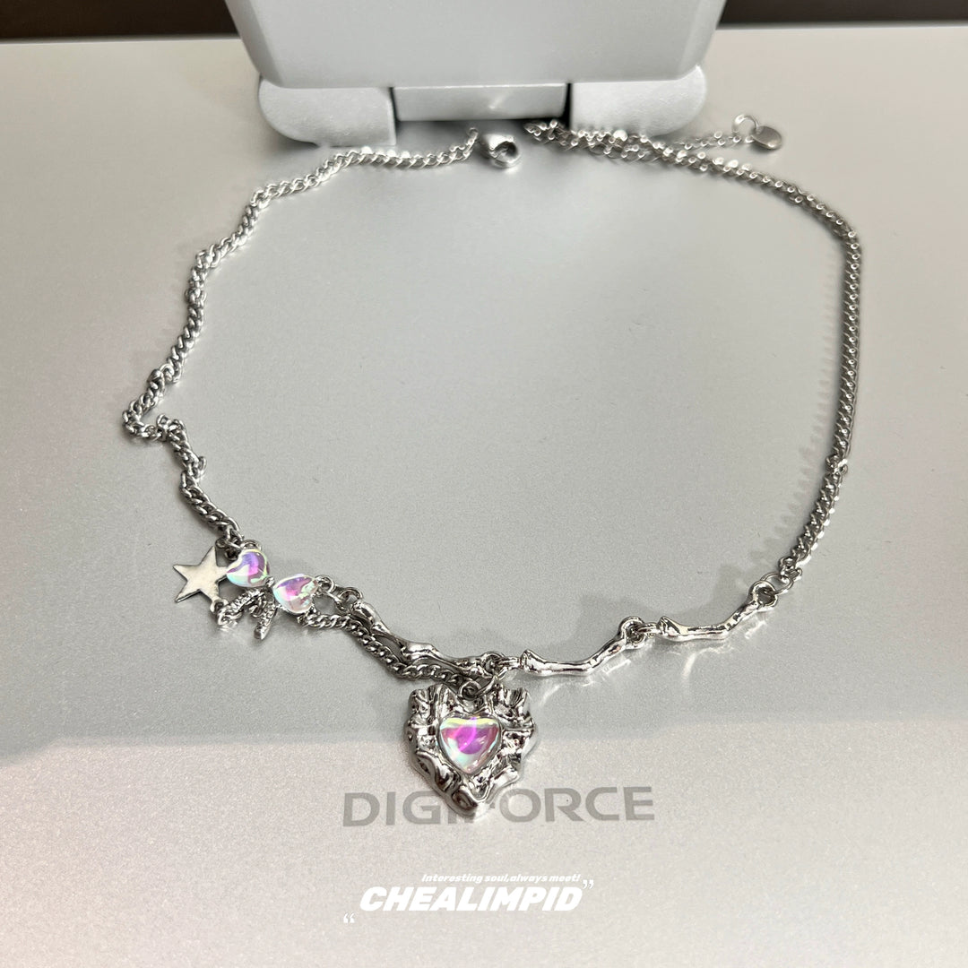 Irregular Heart Pendant Clavicle Necklace