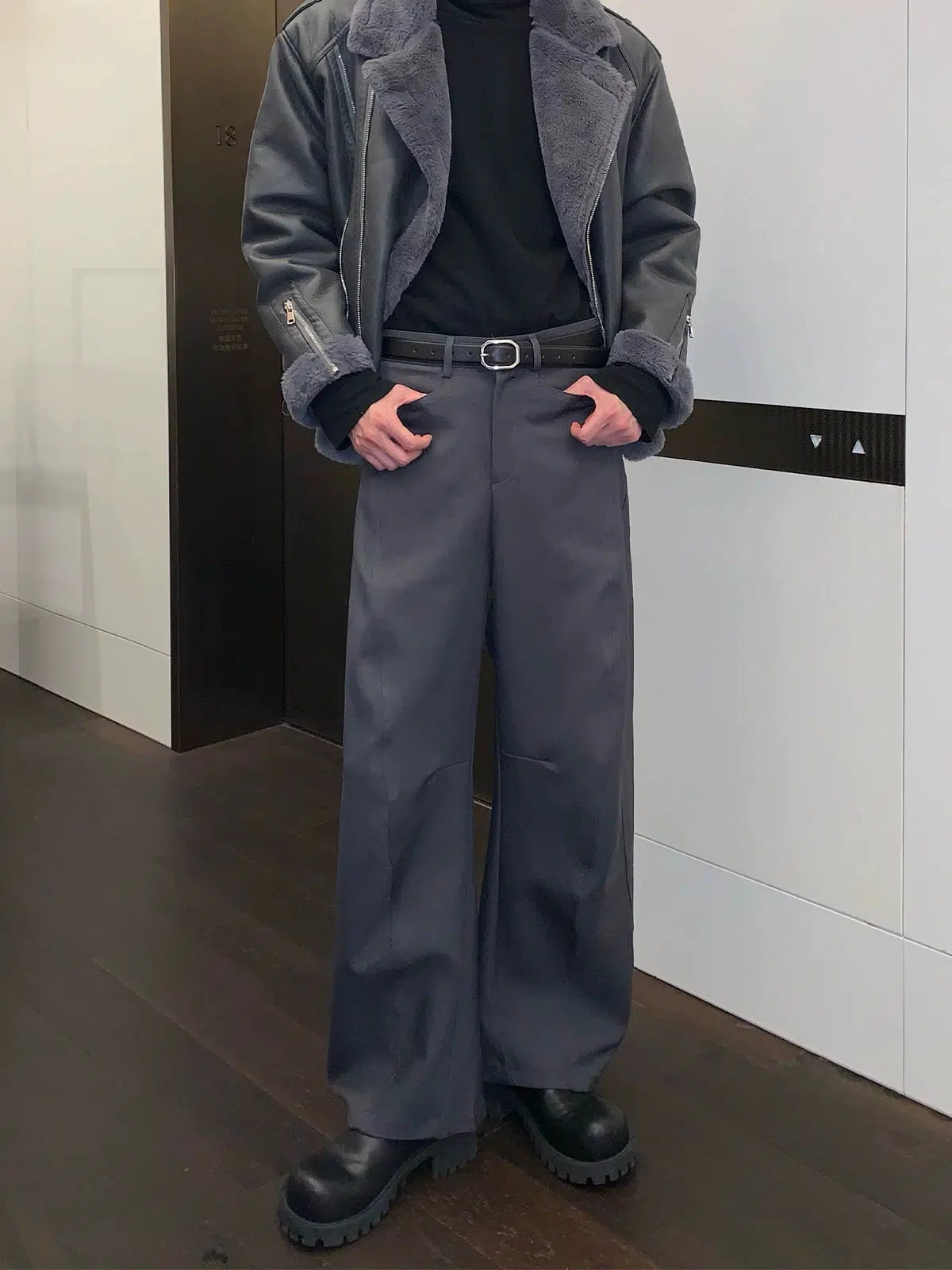 Wide-Leg Drape Pants