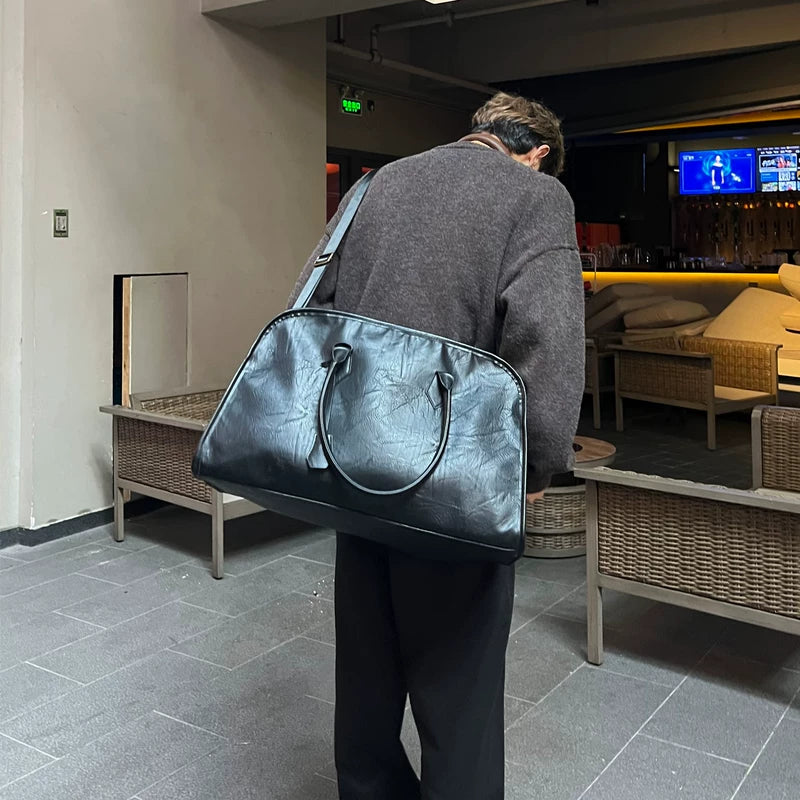 Retro Leren Reisbag met Grote Capaciteit 