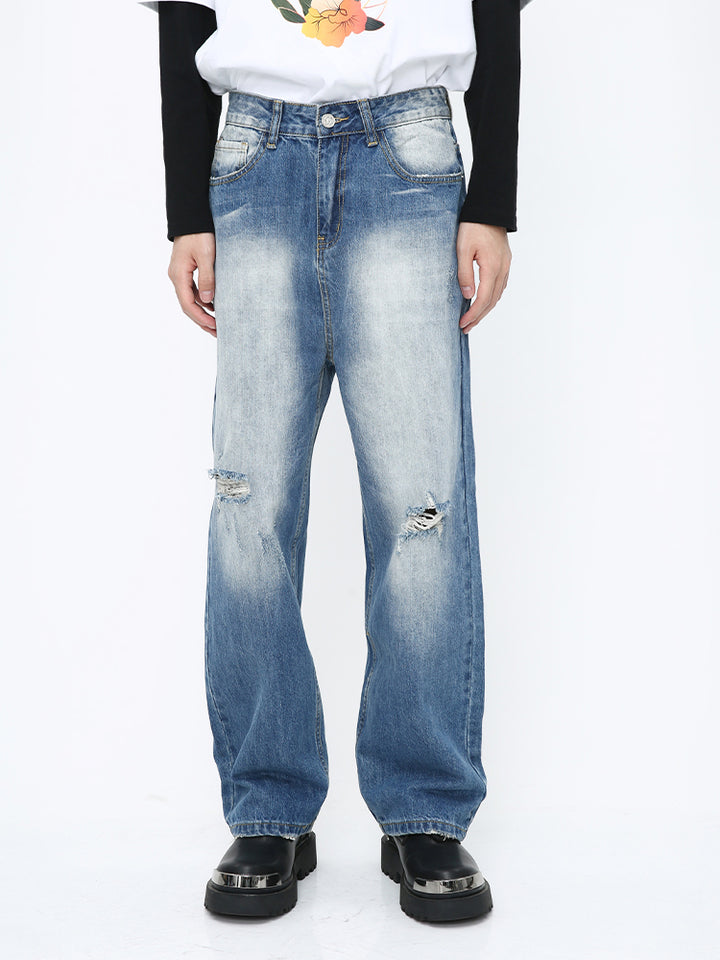 Loose Straight Mid-Waist Jeans
