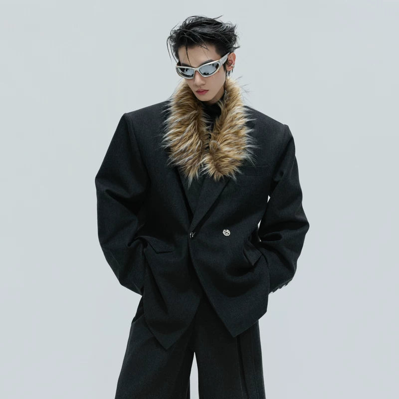 Wool-Trimmed Fitted Jacket and Pants (sold separately)
