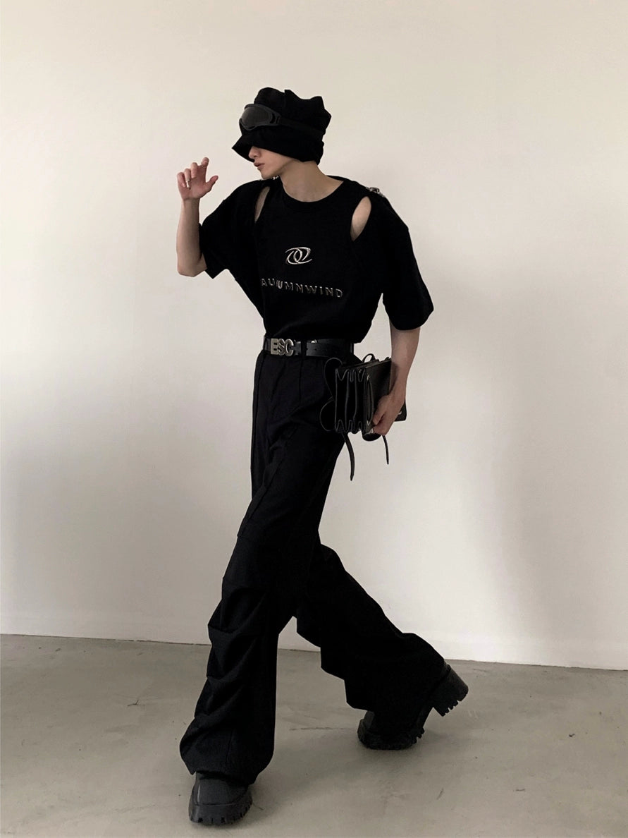 Hollow Deconstructed Short Sleeve Pullover