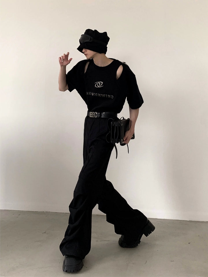 Hollow Deconstructed Short Sleeve Pullover