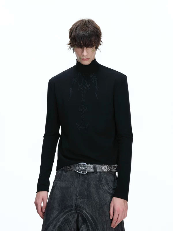 목이 긴 롱 슬리브 베이스 레이어 셔츠 