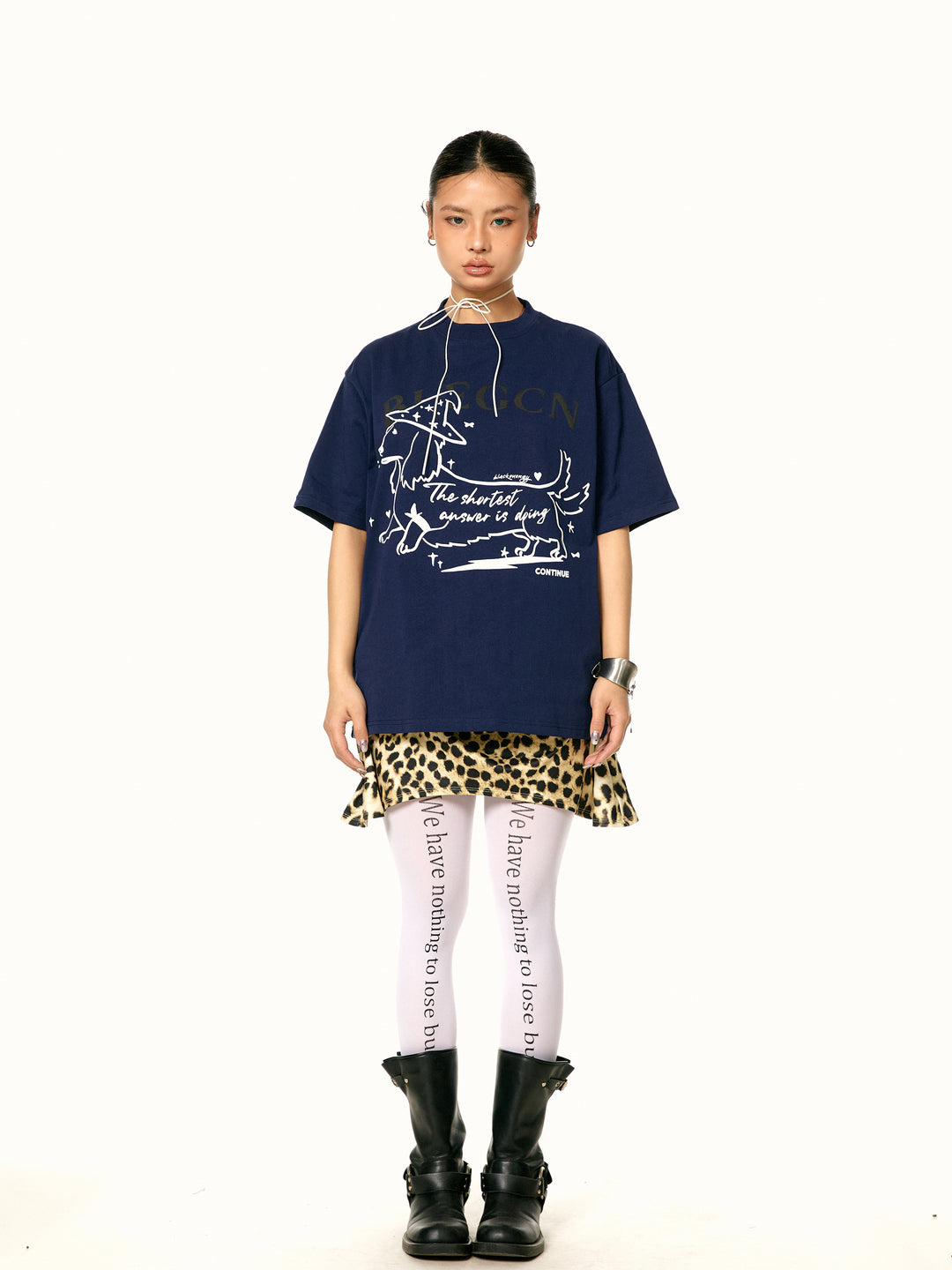 Dachshund Print Cotton Casual T-Shirt