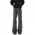 Wide-Leg Washed Denim Pants