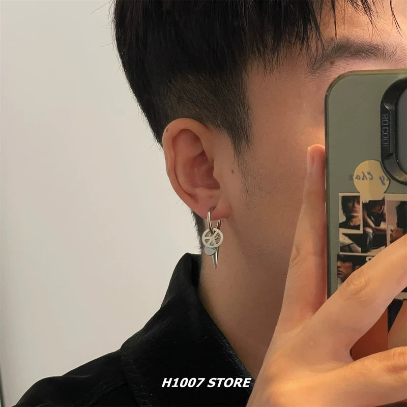 Titanium Steel Clip-On Spike Hoop Earrings