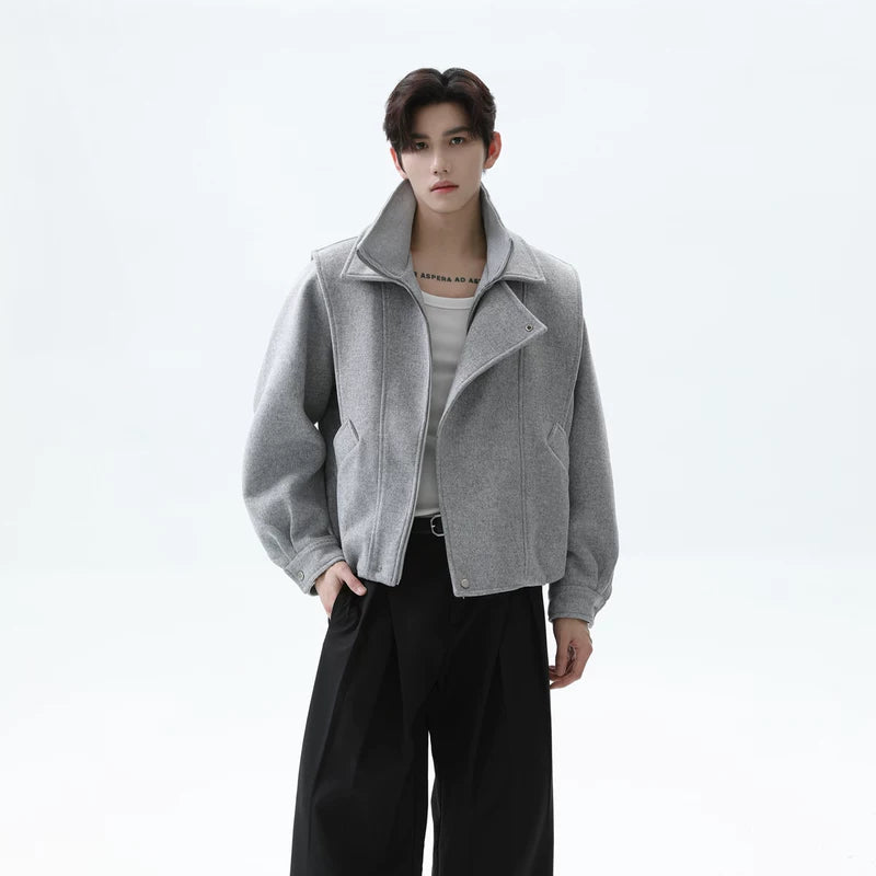Sheep Wool Faux Two-Piece Woolen Jacket