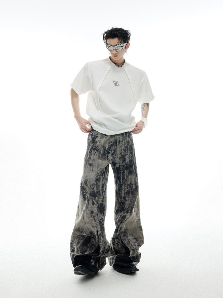 Boxy Fit Deconstructed Logo T-shirt