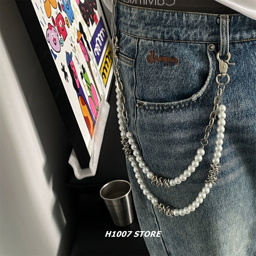 Double Layer Pearl Chain Pants Accessory