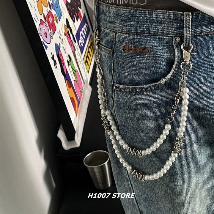 Double Layer Pearl Chain Pants Accessory