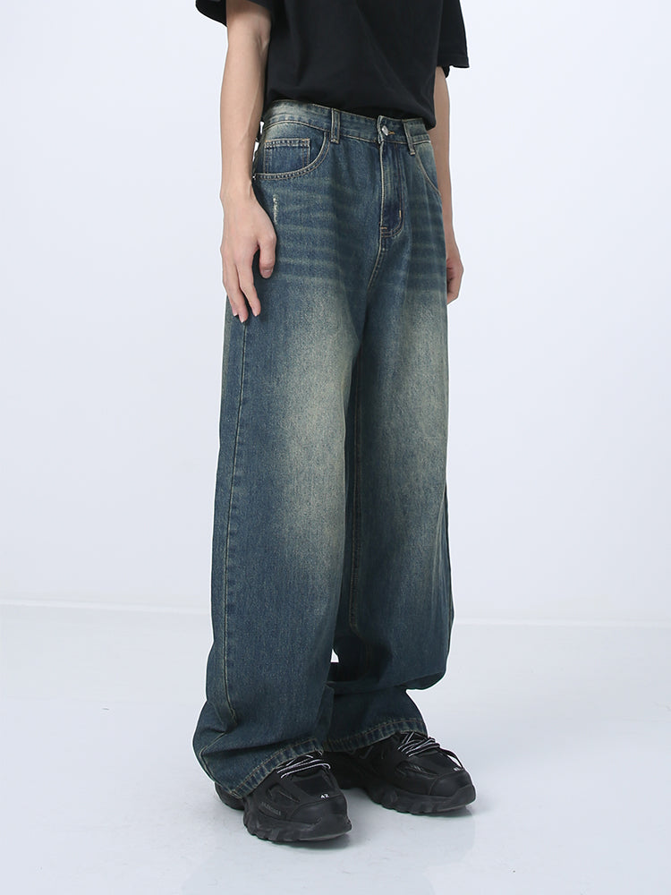 Wide Leg Washed Loose Fit Jeans