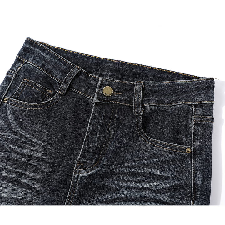 Retro Slim Fit Flared Jeansy w kształcie podkowy 