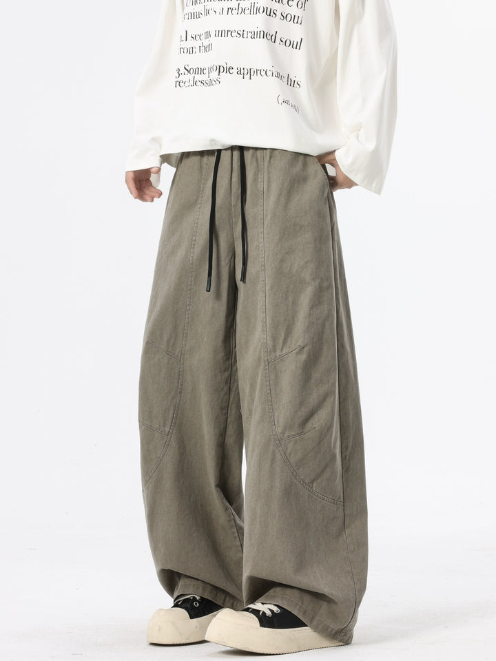 Retro Washed Wide Leg Work Pants